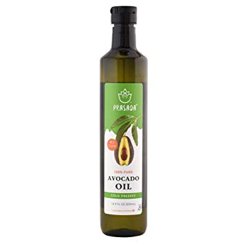 Prasada 100% Pure Avocado Oil 16.9oz (500ml) -Refined, Cold Pressed, BPA-Free Food-Grade Plastic Bottle | Excellent for Frying, Sautéing, Salads and Cosmetic Uses