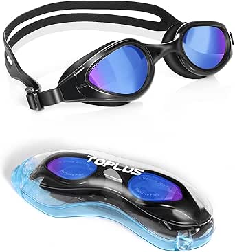 TOPLUS Swimming Goggles, Swim Goggles Adult Unisex Swim Goggles, No Leaking Anti Fog UV Protection Soft Goggles swimming for Men, Women, Junior and Kids Age 8