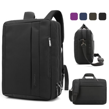 Coolbell(TM)15.6 inch Multi-function Convertible Laptop Messenger Computer Bag Single-shoulder Backpack Briefcase Oxford Cloth Waterproof Multi-Compartment For iPad Pro Macbook Men And Women(Black)
