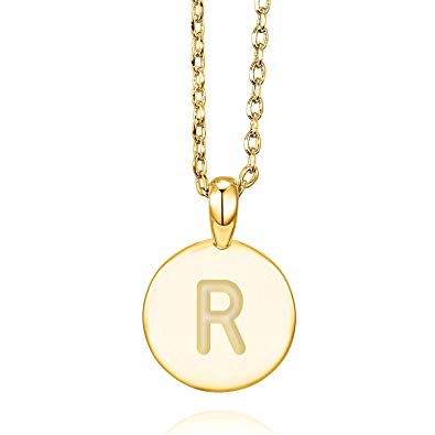 PAVOI 14K Yellow Gold Plated Letter Necklace for Women | Gold Initial Necklace for Girls