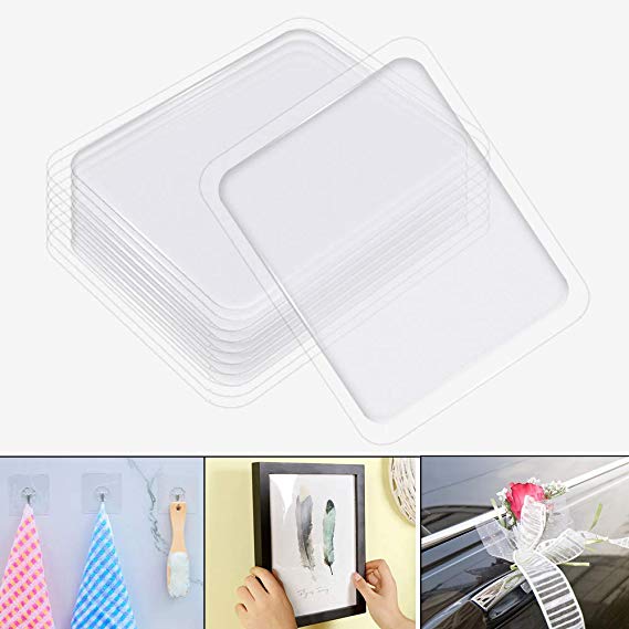 Silicone Non-Slip Stickers, Multifunction Double Sided Gel Pads Anti Slip Mats, Transparent Silicone Adhesive Stickers, Stick to Anywhere and Holds Anything by JPSOR (20pcs) (Clear)