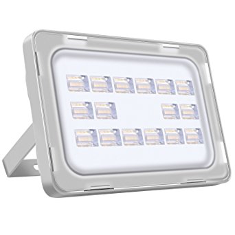 Viugreum 50W LED Outdoor Flood Lights, Thinner and Lighter Design, Waterproof IP65, 6000LM, Daylight White(6000-6500K), Super Bright Security Lights, for Garden, Yard, Warehouse, Square, Billboard
