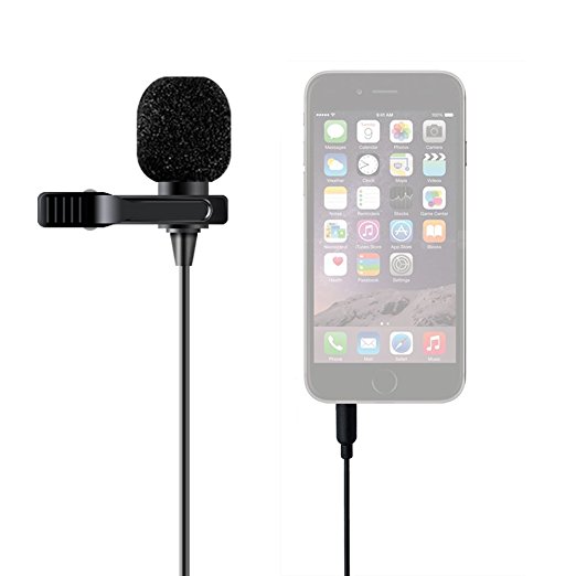 MAONO Lavalier Microphone, Lapel Mic Hands Free Clip-on Condenser Microphone for Smartphone, Tablet, Laptop