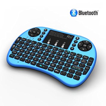 Rii i8  BT Mini Wireless Bluetooth Backlight Touchpad Keyboard with Mouse for PC/Mac/Android, Blue (RTi8BT-3)