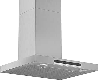 BOSCH - Campana Extractora Decorativa de Pared, 60 cm, Serie 4, Control TouchSelect, Silenciosa, Alta Capacidad de Extracción, Acero Inoxidable, DWB67IM50