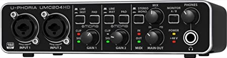 Behringer U-Phoria UMC204HD Audiophile 2x4, 24-Bit/192 kHz USB Audio/MIDI