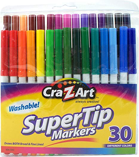 Cra-Z-art Washable Super Tip Markers, 30 Count (10013)
