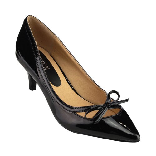 Beston GB80 Women's Pointed Toe Low Heels Bowknot Deco Pump