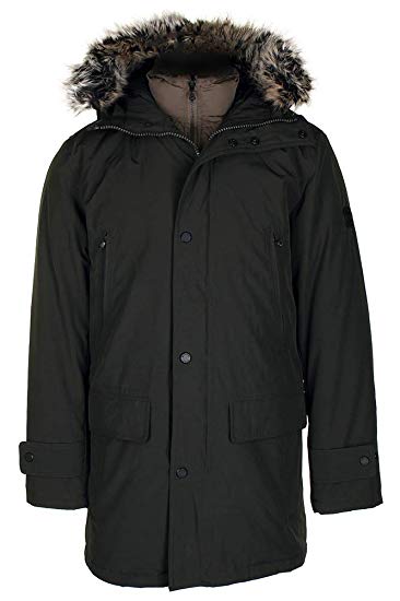 Michael Kors Men's Heavyweight Hooded Snorkel Parka Coat with Bib