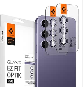 Spigen Camera Lens Screen Protector [GlasTR EZ Fit Optik Pro] Designed for Galaxy S24 Plus [Case Friendly] - Violet [2 Pack]