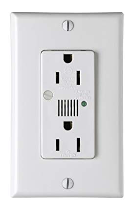 Leviton 7280-W 15 Amp, 125 Volt, Decora Duplex Surge Suppressor Receptacle, Straight Blade, Industrial Grade, Self Grounding, Surge w/Indicator Light & Audible Alarm, White