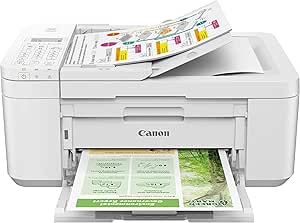 Canon PIXMA TR4720 Wireless Color All-in-One Inkjet Printer, White - Print Copy Scan Fax - 4800 x 1200 dpi, Auto 2-Side Printing, 20-Sheet ADF, Tillsiy Printer_Cable