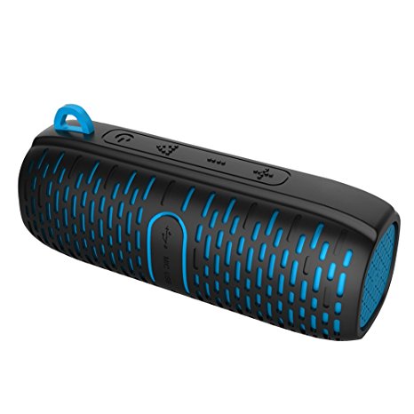 Portable Wireless Bluetooth Speaker with Waterproof IPX7 / Shockproof / Bass Sound / Handsfree, Outdoor Wireless Speaker with 20-hours Playtime Prefect for Cycling | Travel | Camping Outdoor Adve