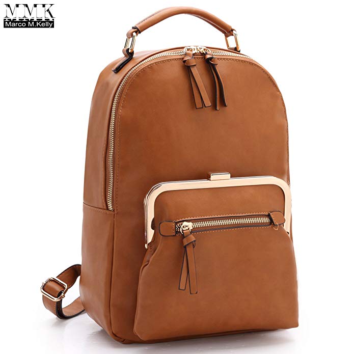 MMK Collection Fashion Women Multi-Pockets Backpack with Vegan Leather