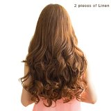 REECHO 20 1-Pack 34 Full Head Curly Wave Clips in on Synthetic Hair Extensions Hairpieces for Women 5 Clips 46 Oz per Piece - Light Brown