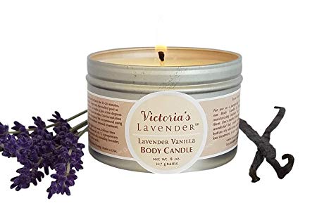 Victoria's Lavender Moisturizing Massage Candle 8 oz (Lavender Vanilla)