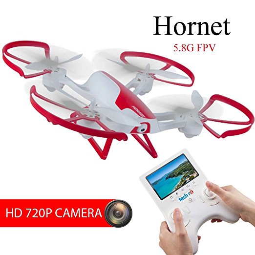 TechRC TR003 RC FPV Drone Quadcopter with 2.0MP HD Camera Live Video 6-Axis Gyro 5.8G with 4.3" Display Screen Altitude Hold Headless remote control 3D Flips One Key Landing for Beginner