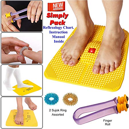 AHCS Acupressure Power Mat with Magnets n Pyramids for Pain Relief Useful for Heel Knee Leg Pain, Sciatica, Cramps, Migraine (Multi-Colour)