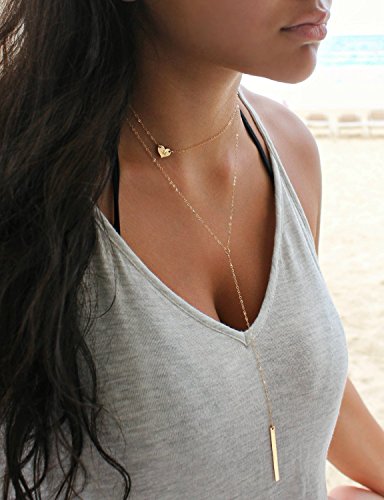 Long 14k gold filled "Y" Necklace with skinny bar pendent, lariat, modern minimal jewelry, perfect for layering with shorter necklaces