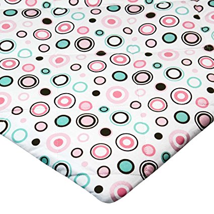 Carter's Quilted Portacrib/Playard Fitted Sheets - Pink Circles