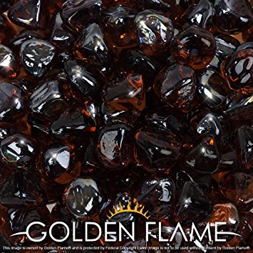 Golden Flame® 10-Pound Fire Glass 1-Inch Copper Reflective Fire-Diamonds
