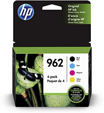 HP 962 | 4 Ink Cartridges | Black, Cyan, Magenta, Yellow | Works with HP OfficeJet Pro 9000 Series, HP OfficeJet Pro Premier 9012 | 3HZ99AN, 3HZ96AN, 3HZ97AN, 3HZ98AN