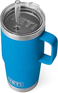 YETI Rambler Tumbler with Handle and Straw Lid, Vacuum Insulated Travel Mug, Stainless Steel