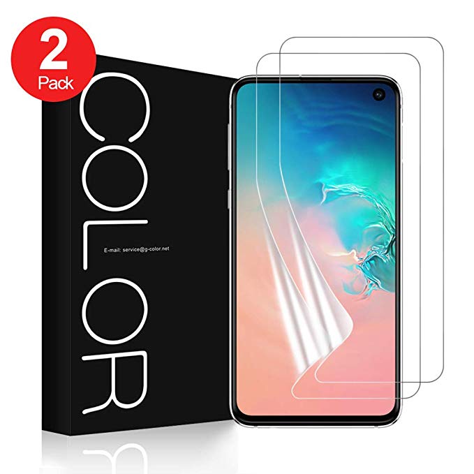 Screen Protector for Galaxy S10e, G-Color 2-Pack [Case Friendly] Wet Applied TPU Film [Not Tempered Glass] Anti-Bubble HD Clear Screen Protector for Samsung Galaxy S10e