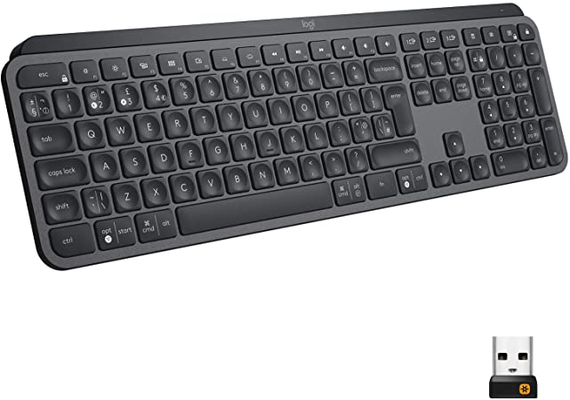 Logitech MX Keys Advanced Wireless Illuminated Keyboard, QWERTY US International Layout - Grey