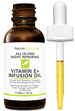 Vitamin E Oil - Night Repairing Face & Skin Moisturizer. All Natural - 30,000 IU. Visibly Reduces Wrinkles, Dark Spots, Surgical Scars & Stretch Marks. Infused with Lavender & Tea Tree Essential Oils