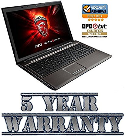 New MSI Gaming Intel i5 Turbo Laptop, 16GB Ram, 2 Graphics Cards inc Dedicated 2GB Geforce, 1TB HDD, Windows 10, inc 5 Year Warranty