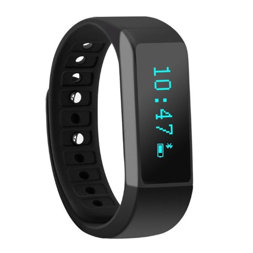 Fitness TrackerTeslasz I5 Plus IP67 Waterproof Smart Bracelet fitness tracker sport wrist Bluetooth 40 Pedometer Tracking Calorie Health Sleep Monitor for Android IOS 70 Black