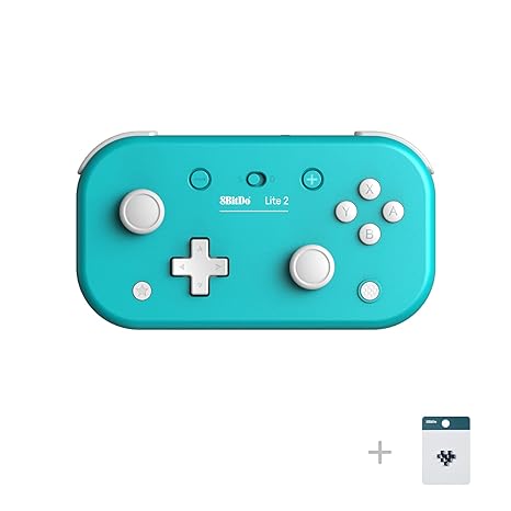 8Bitdo Lite 2 Bluetooth Controller with Motion Controls, Linear Motors Vibration, Joysticks, Triggers and D-pad, Wireless Gamepad for Switch, Android & Raspberry Pi (Turquoise)