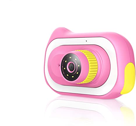 Pancellent Kids Digital Camera Gifts for 3-12 Year Old Girls, 15.0M Microscope 0~200X Early Educational Biological Magnification Toys with 16G Memory Card, Pink