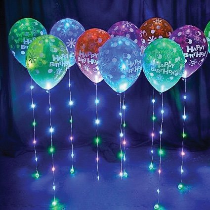 Balloon Weight with 1m of floating LED Lights (Multi Colour)