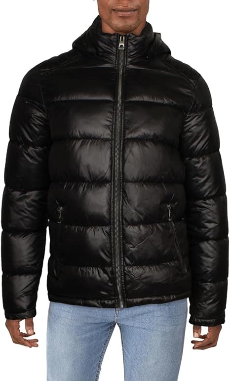 GUESS Men's Midweight Puffer Jacket Down Alternative Coat