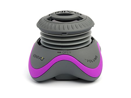 Kinivo ZX100 Mini Portable Speaker with Rechargeable Battery and Enhanced Bass Resonator (Grey, Purple)