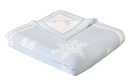 Arus Luxury Cotton Snowflake High End Knit Turkish Throw Blanket