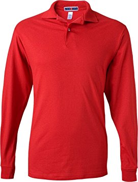 Jerzees Men's Jersey Long Sleeve Polo with Spotshield