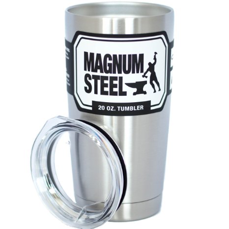 Double Wall Vacuum Insulated 18/8 Stainless Steel Tumbler Cup 20 Oz Keeps Cold or Hot (20 oz)