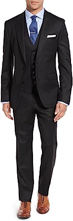 Salvatore Exte Men's Vested Three Piece Suit Blazer Jacket Dress Vest Plus Pant