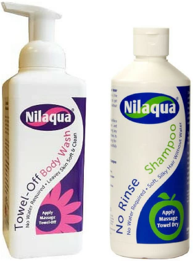 No Rinse Waterless Shampoo and Body Wash Value Pack 500ml by Nilaqua
