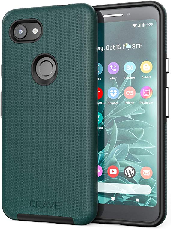 Crave Pixel 3a Case, Crave Dual Guard Protection Series Case for Google Pixel 3a - Forest Green