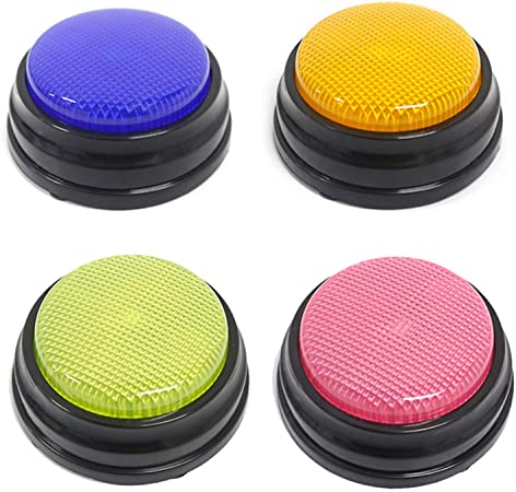 Galapara Small Size Easy Carry Voice Recording Sound Button,Learning Resources Recordable Answer Buzzers,for Kids Interactive Toy Answering Buttons Orange Blue Green Pink