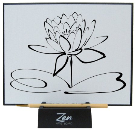 Zen Artist Board, Paint with Water Meditation Art Large Magic Drawing Board with Bamboo Brush