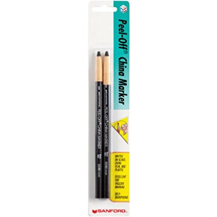 Sharpie Peel-Off China Markers, Black, 2-Count