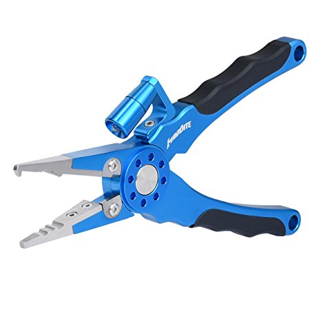 MadBite Fishing Pliers - Saltwater Hook Remover Plier, Carbide Braid Cutter, Split Ring Tool & Lighted Fishing Pliers - Aluminum Alloy - Multi Colors