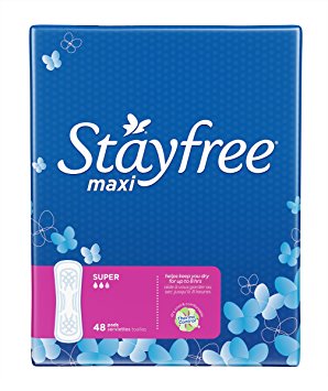 Stayfree Maxi Pads for Women, Super - 48 Count