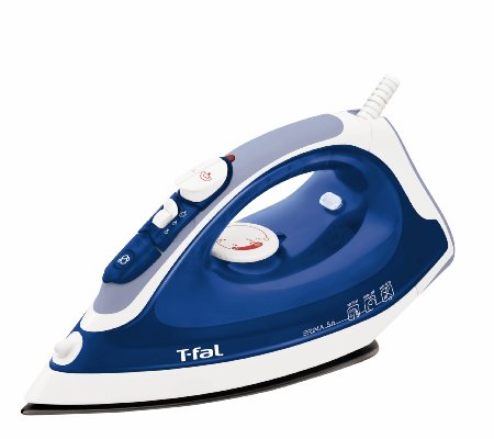 T-fal FV3756 Prima Steam Iron Non-Stick Soleplate with Anti-Drip System and Auto-Off, 1400-Watt, Blue