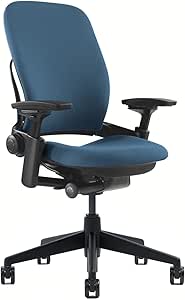 Steelcase Leap Office Chair, Black Frame and Buzz2 Sky Fabric